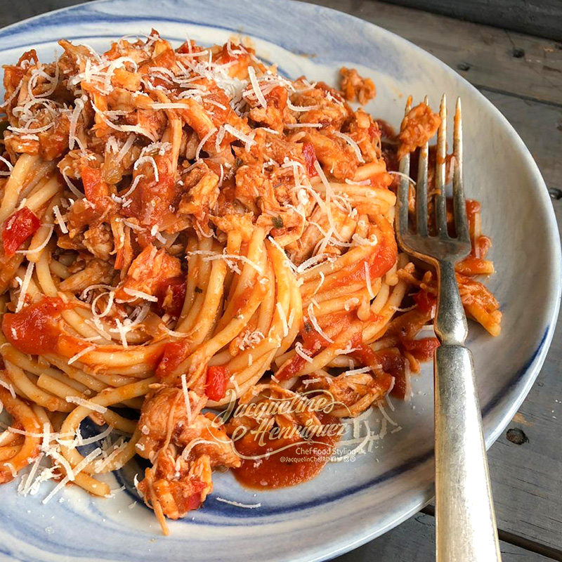 PASTA CON ROPA VIEJA DE POLLO