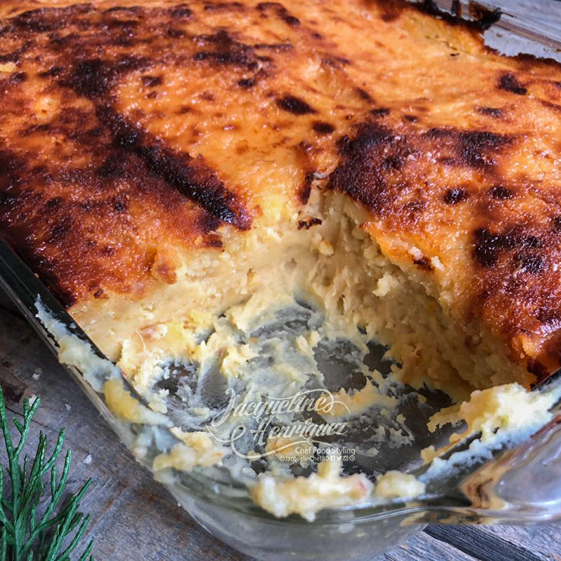 SOUFFLÉ DE BATATA CON PASTELERA A LA NARANJA