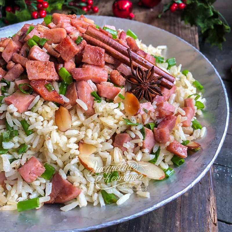 ARROZ CON SIDRA Y JAMON GLASEADO